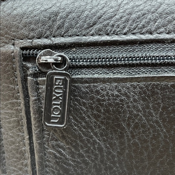 Buxton Black Leather Ensemble Clutch Wallet Full Grain Cowhide Vintage Women’s - Picture 4 of 13